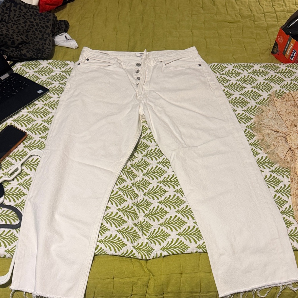 Agolde Crisp White Denim Pants